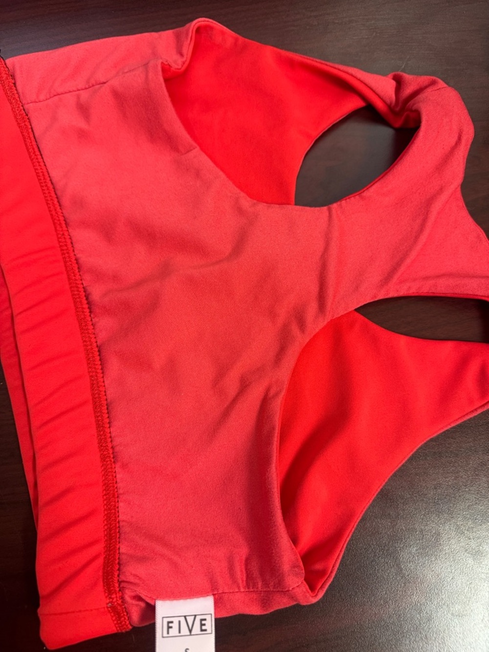 FIVE Red Racerback Crop Top